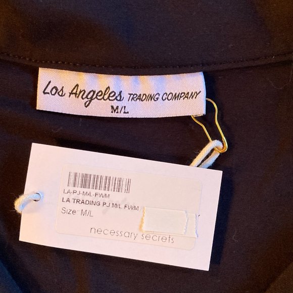 Los Angeles Trading Company  Black Pajama Set "F With Me, I DARE YOU" M/L  New! - Picture 6 of 10